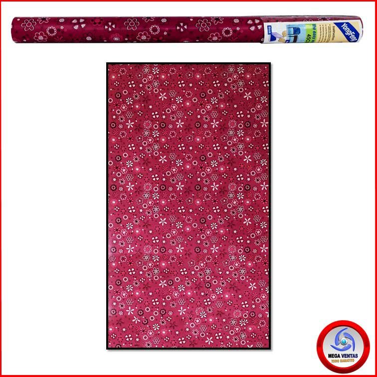 PAPEL CONTAC AIHUA P1704 CON DISENO 3M.X.0.45 FLORES VINO (1)