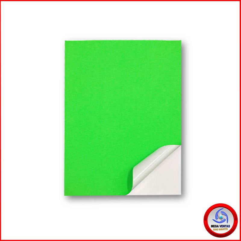 PAPEL ADHESIVO FLUORESCENTE PANDI A4 VERDE (100 U.) A (2)