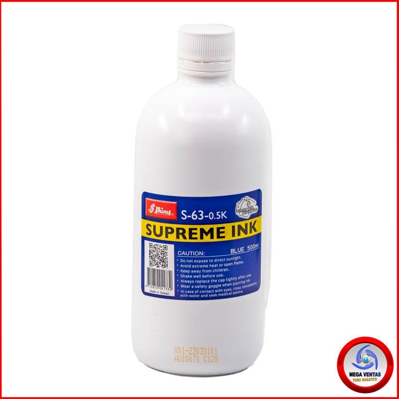 TINTA SHINY S-63 SUPREME PARA PAPEL - AZUL (500ML.) A (2)