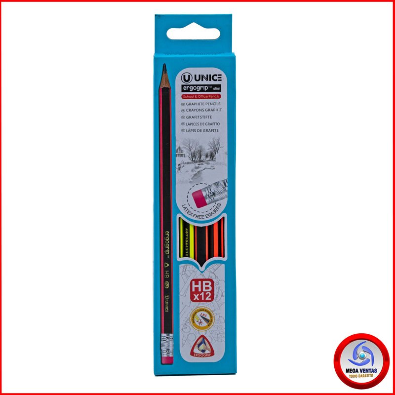 LAPIZ UNICE HB 24800E-12CB FLUORESCENTE B (3)