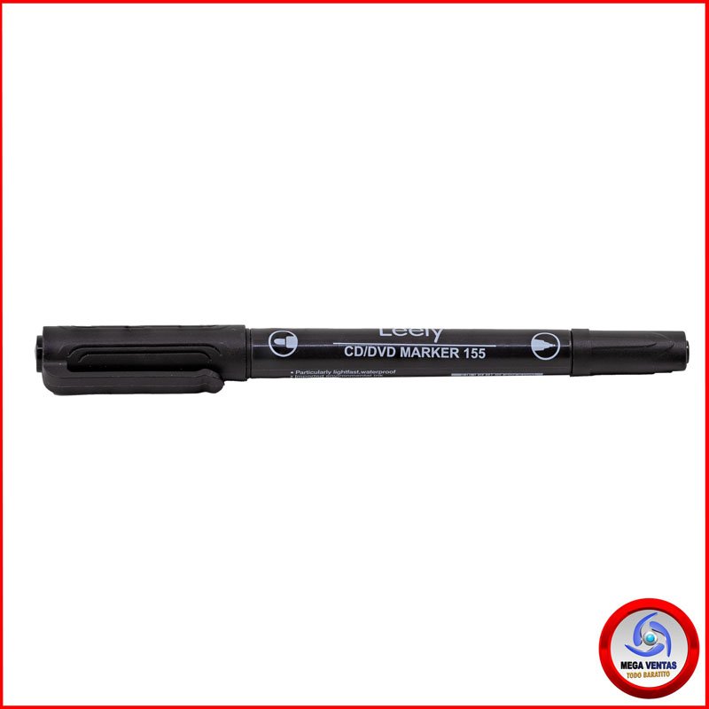 MARCADOR LEERY L-155 PARA CD 2 PUNTAS FINA- MEDIA NEGRO b (2)