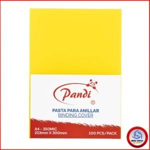 PASTA PLASTICA PARA ANILLADOS PANDI A4 0.35mm LINEAS TRANSPARENTE AMARILLO (5)