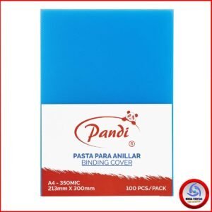 PASTA PLASTICA PARA ANILLADOS PANDI A4 0.35mm LINEAS TRANSPARENTE AZUL CLARO (5)