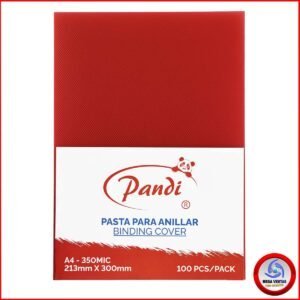 PASTA PLASTICA PARA ANILLADOS PANDI A4 0.35mm LINEAS TRANSPARENTE VINO (5)