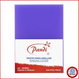 PASTA PLASTICA PARA ANILLADOS PANDI A4 0.35mm LINEAS TRANSPARENTE VIOLETA (5)