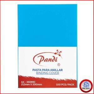 PASTA PLASTICA PARA ANILLADOS PANDI A4 0.35mm SOLIDO CELESTE (5)