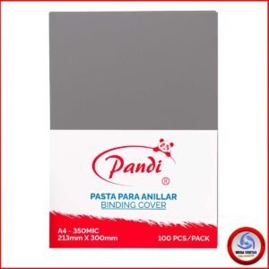PASTA PLASTICA PARA ANILLADOS PANDI A4 0.35mm SOLIDO GRIS (5)