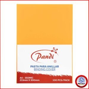 PASTA PLASTICA PARA ANILLADOS PANDI A4 0.35mm SOLIDO NARANJA (5)