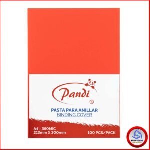 PASTA PLASTICA PARA ANILLADOS PANDI A4 0.35mm SOLIDO ROJO (5)