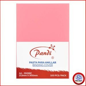 PASTA PLASTICA PARA ANILLADOS PANDI A4 0.35mm SOLIDO ROSADO (5)